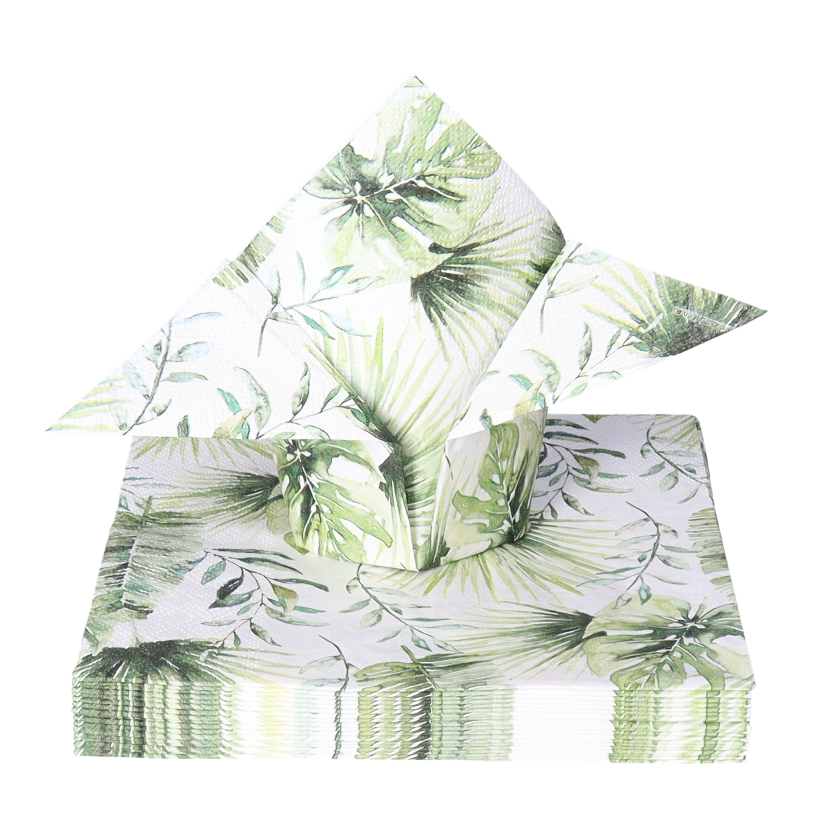 Ambiente Tafel diner servetten - Jungle bladeren thema - 20x stuks - 33 x 33 cm -