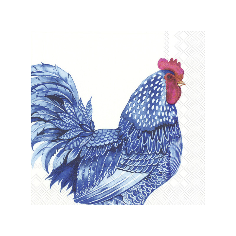 Ihr Feest servetten kip - 20x Blauw - 3-laags - Pasen/Lente - 33 x 33 cm -