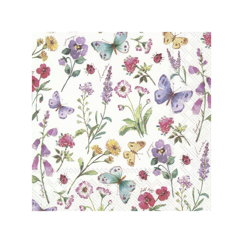 Ihr Feest servetten vlinders - 20x - 3-laags - 33 x 33 cm - Lente/Zomer -