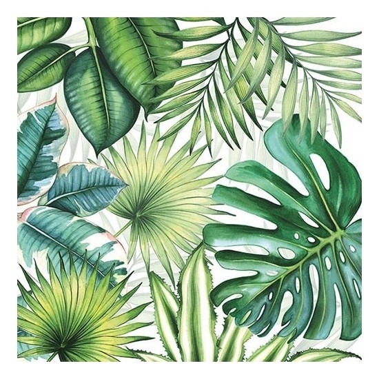Ambiente Servetten jungle thema - 20x pcs - 33 x 33 cm - 3-laags papier - tropisch - hawaii -