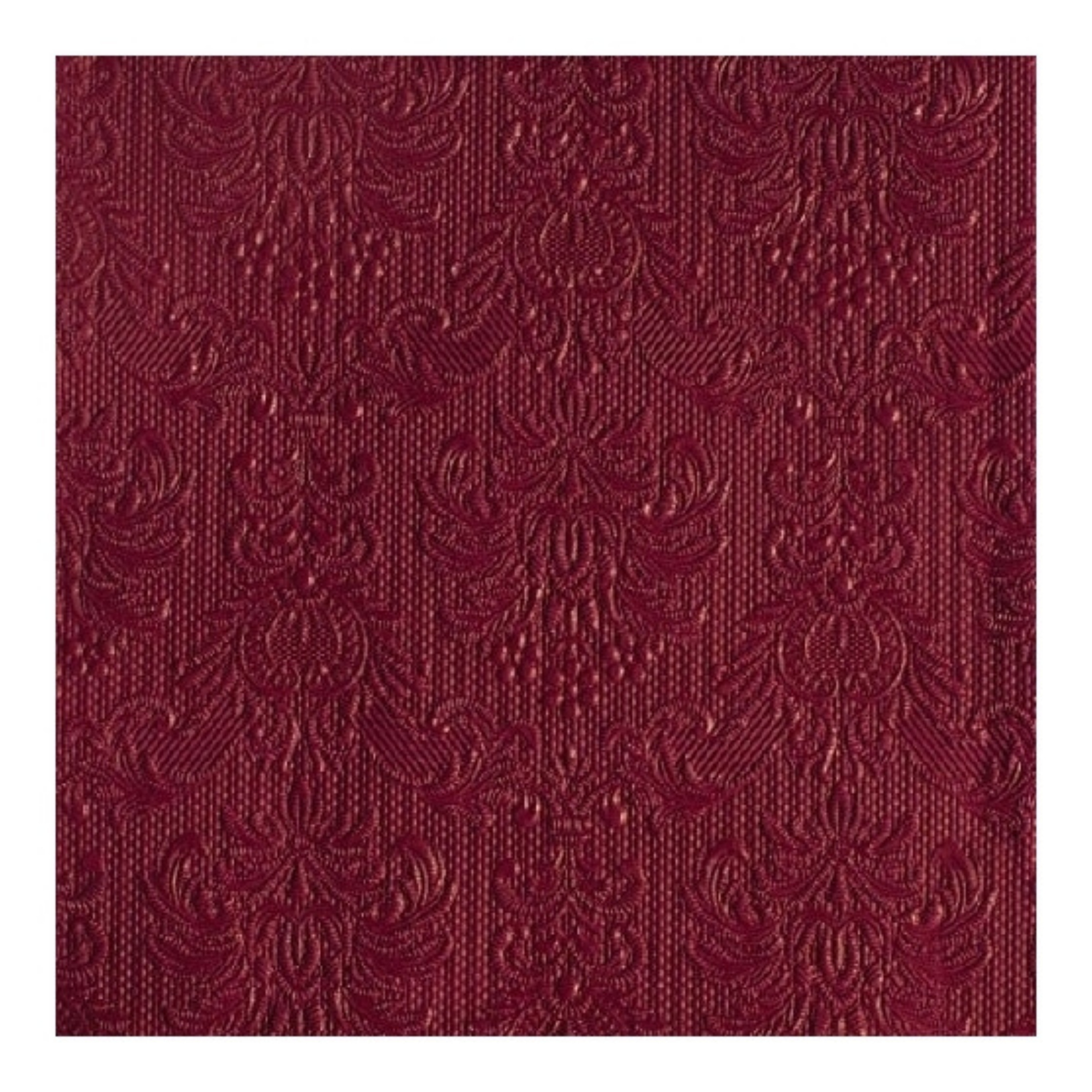 Ambiente Servetten Luxe - 15x stuks - 33 x 33 cm - bordeaux - barok patroon - 3 laags -