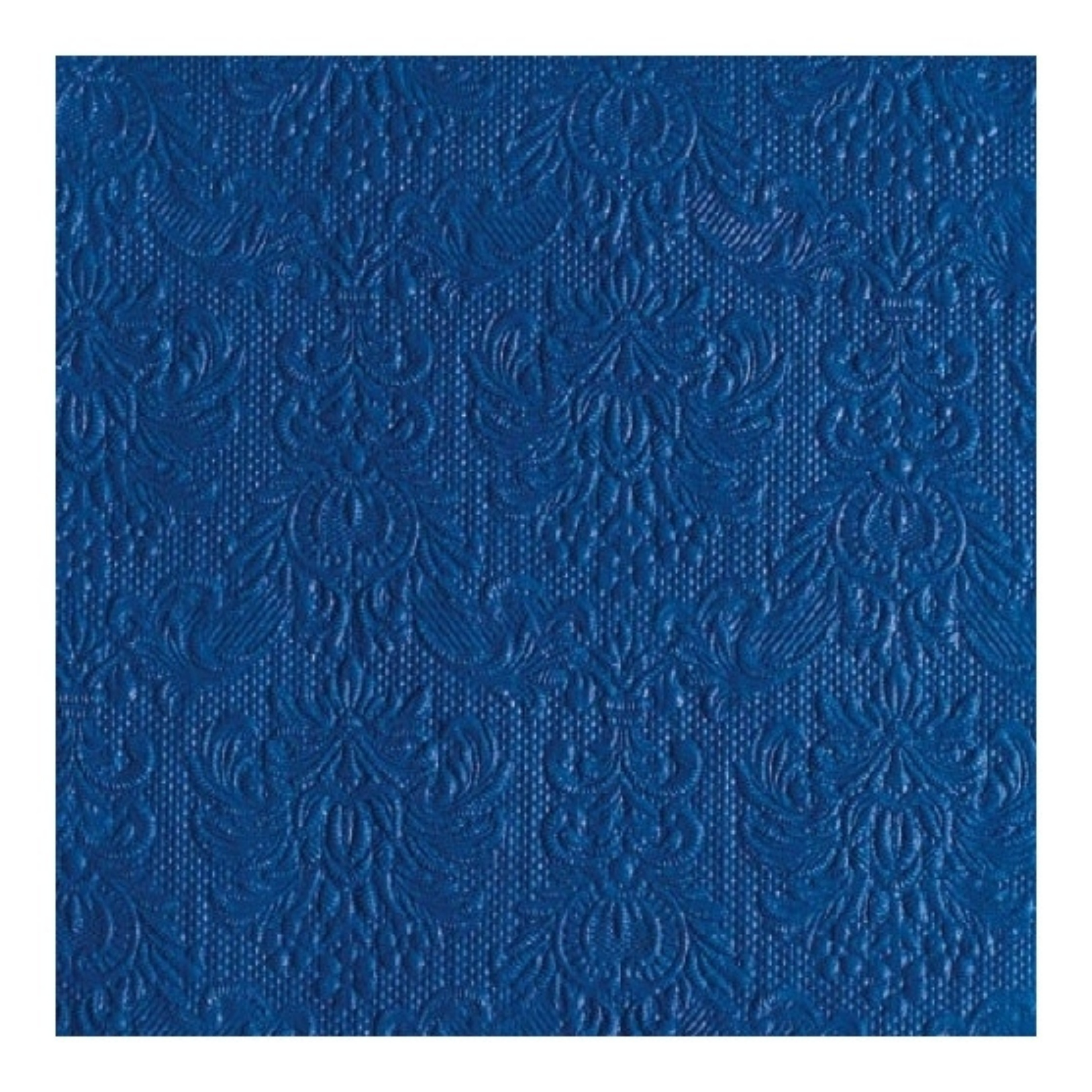 Ambiente Servetten Luxe - 15x stuks - 33 x 33 cm - donkerblauw - barok patroon - 3 laags -