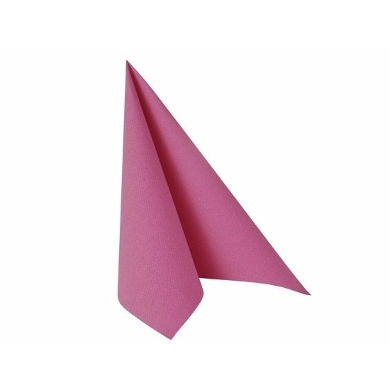 Merkloos Conpax Luxe servetten - Fuchsia roze - 20x stuks - 33 x 33 cm - 3 laags papier - Tafel dekken -