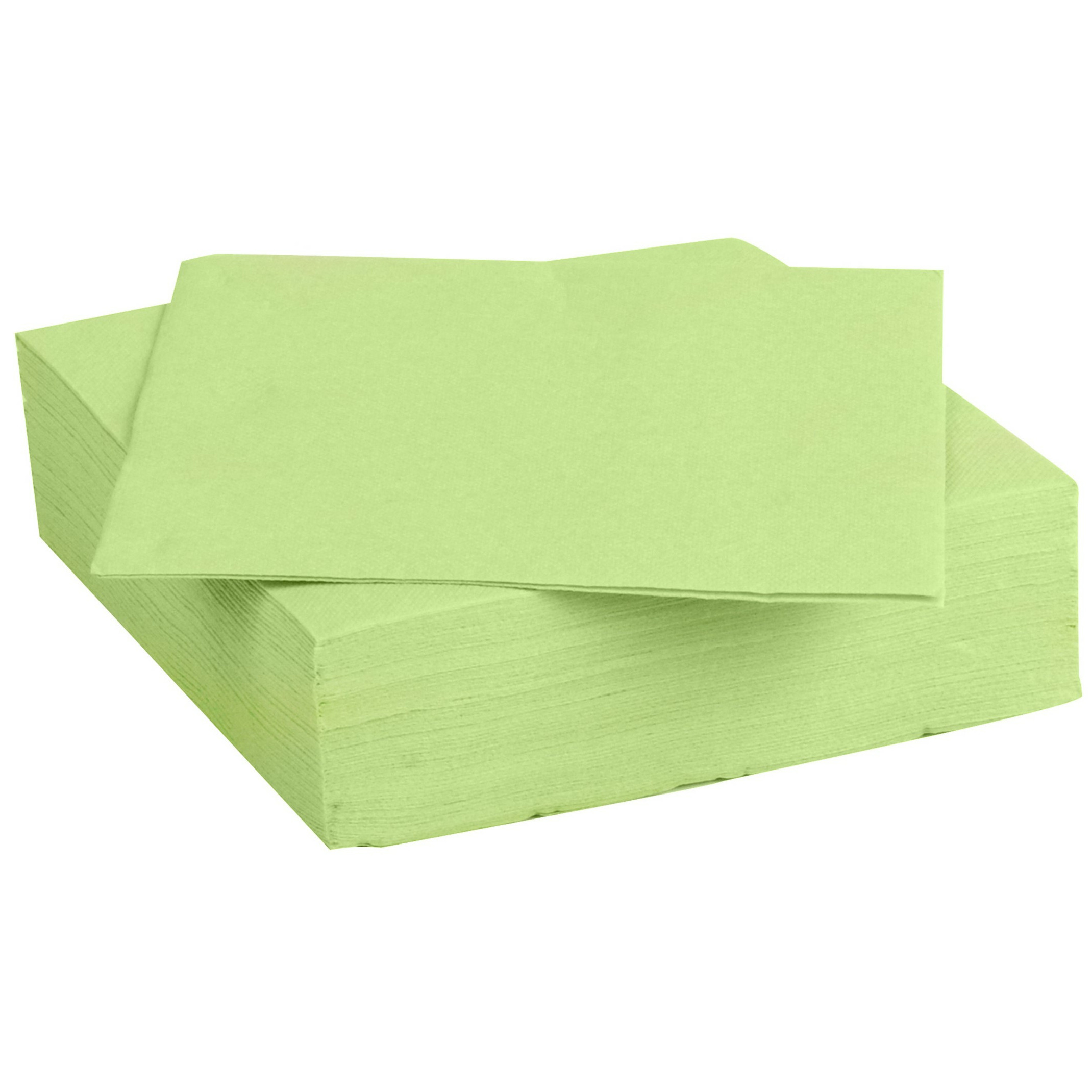 Color Party Diner/feest servetten - 30x - lime groen - x cm - papier - 3-laags -
