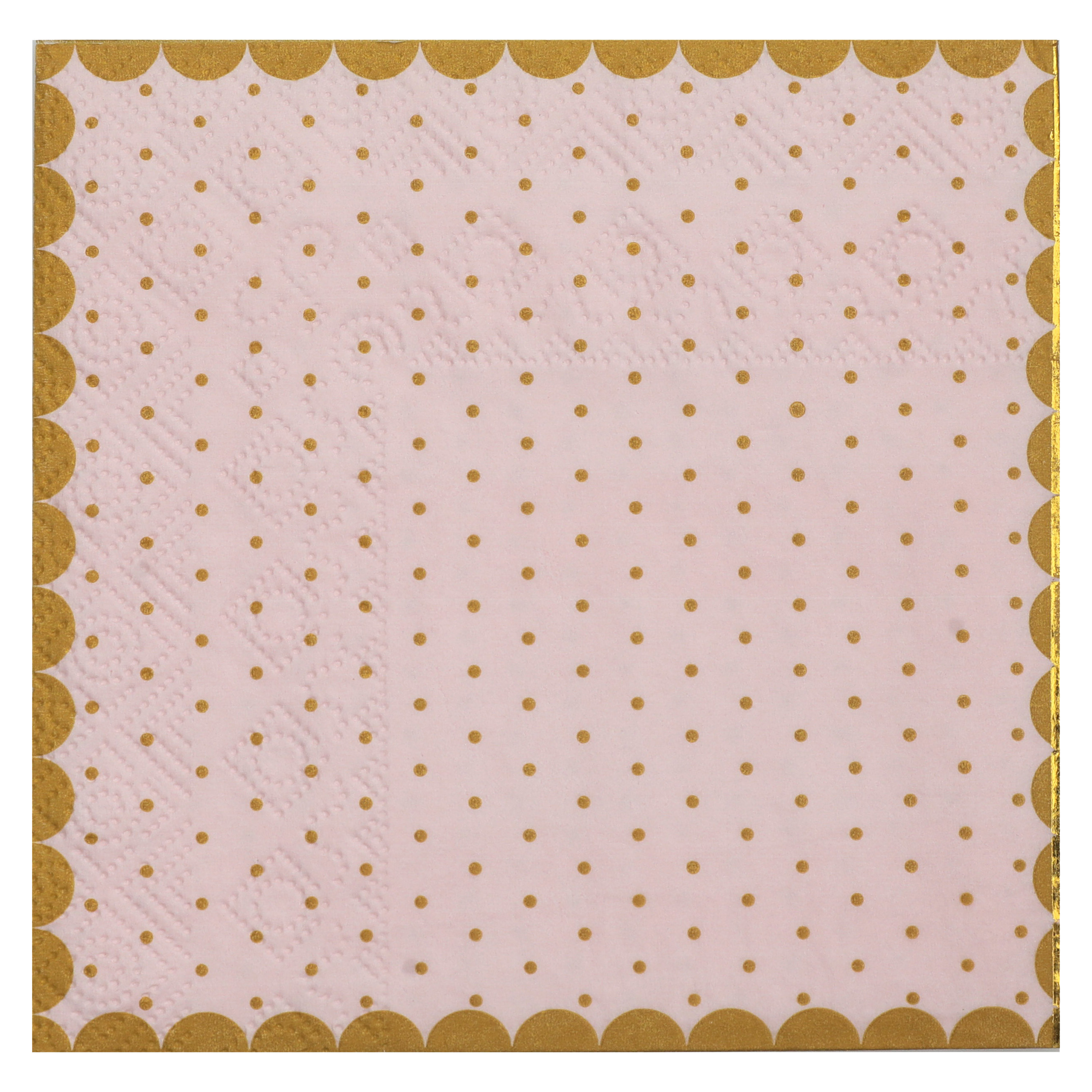 Santex Feest servetten - stippen - 20x stuks - 25 x 25 cm - papier - roze/goud -