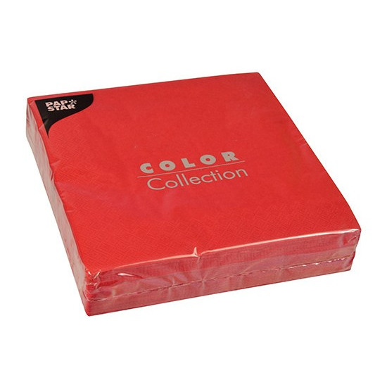 Merkloos Servetten - 50x - rood - x cm - papier - lunch/diner servetten - feestservetten -