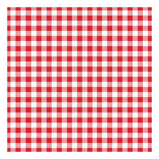Papstar Servetten rood/wit geblokt - 30x st - papier - 33 x 33 cm - feestservetten -