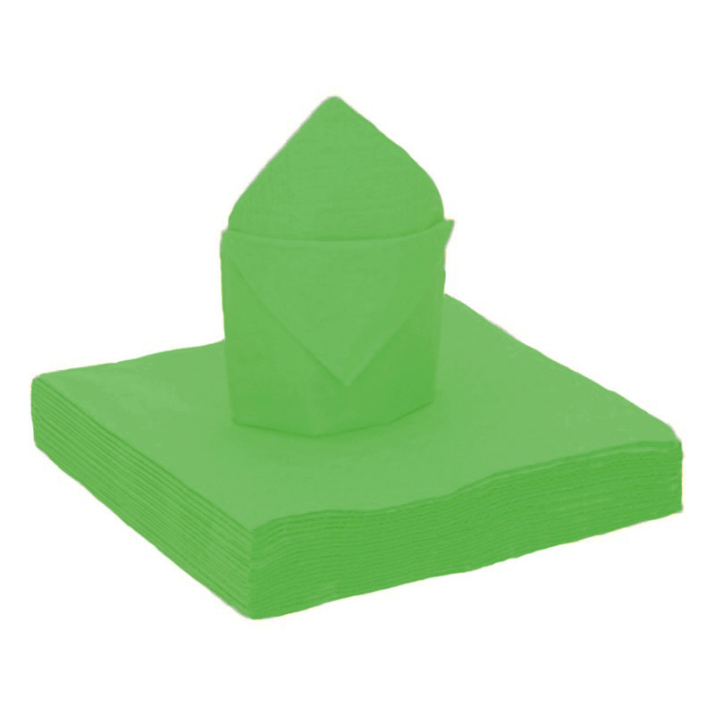 Santex Feestservetten - 25 stuks - felgroen - x cm - papier -