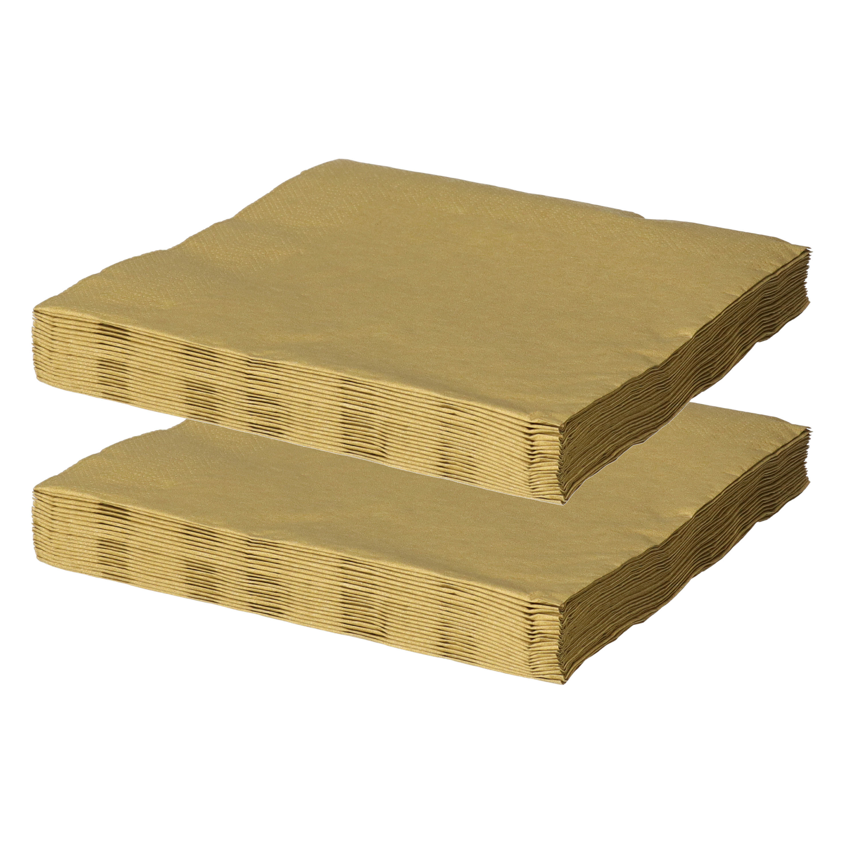 Daisy Maki uni servetten - 40x st - 33 x 33 cm - goud - lunch/diner servetten -