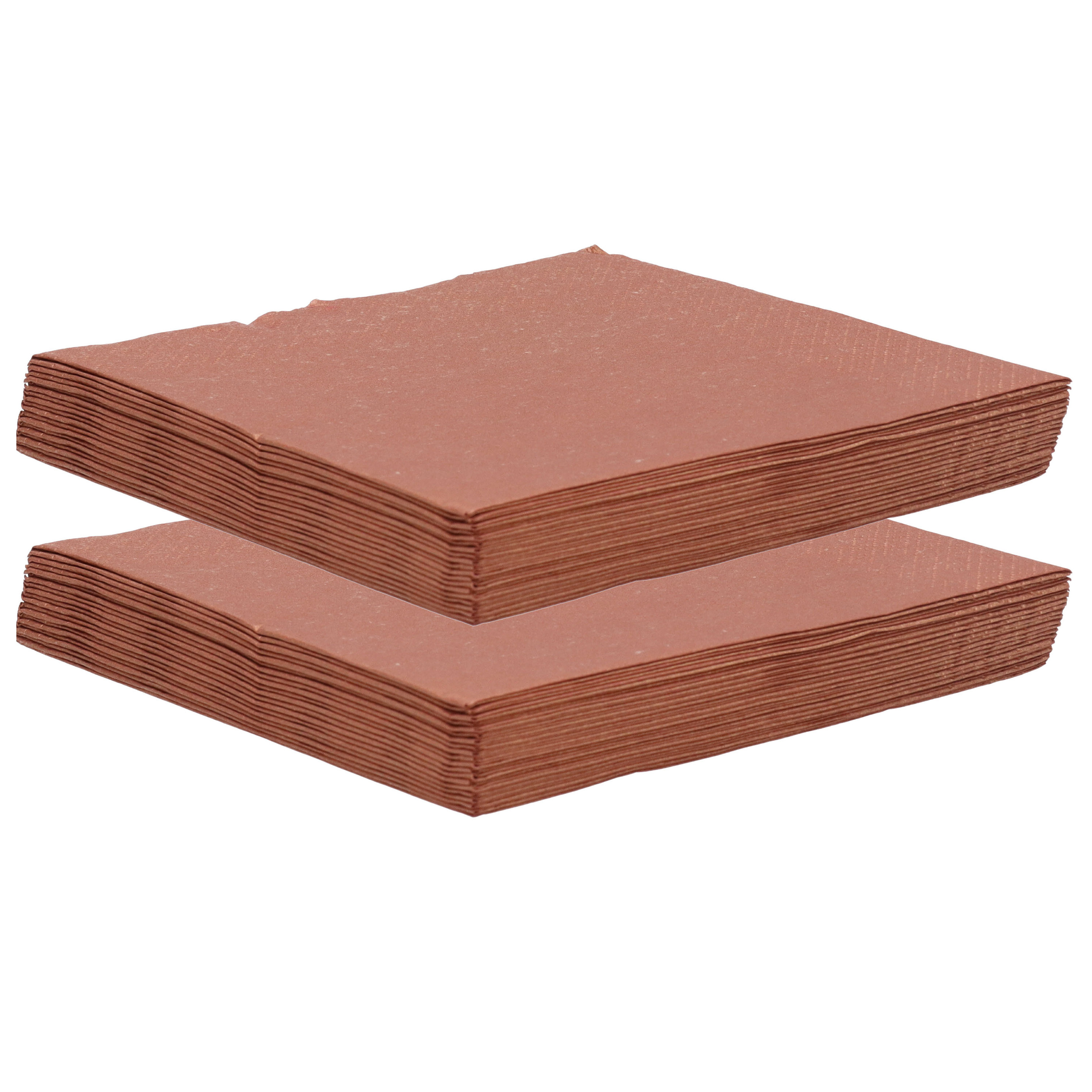 Daisy Maki uni servetten - 40x st - 33 x 33 cm - koper - lunch/diner servetten -