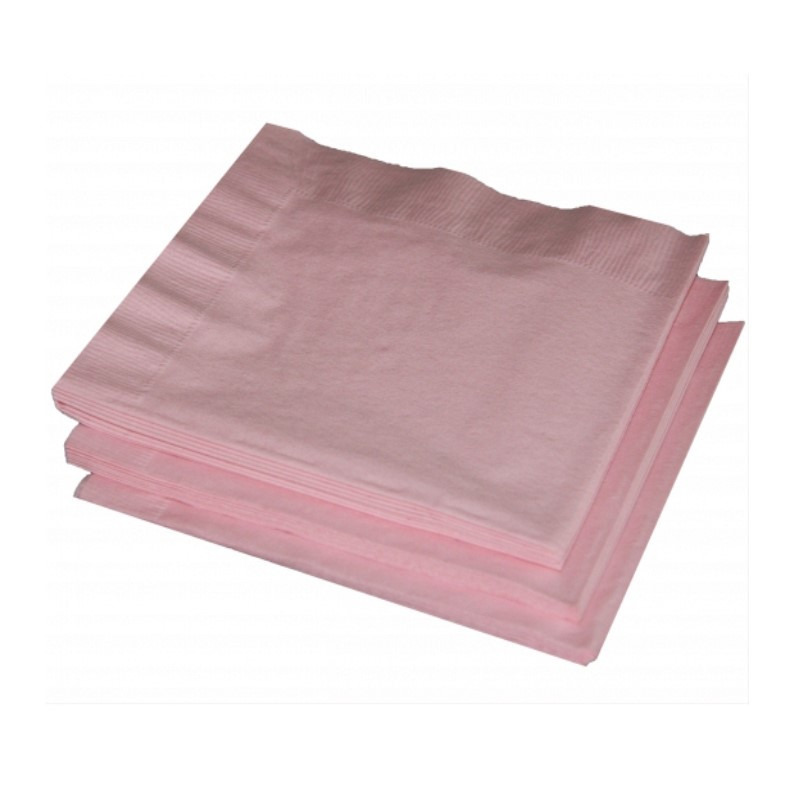 Merkloos Uni kleur tafel servetten - lichtroze - 40x stuks - 33 x 33 cm - Papier -