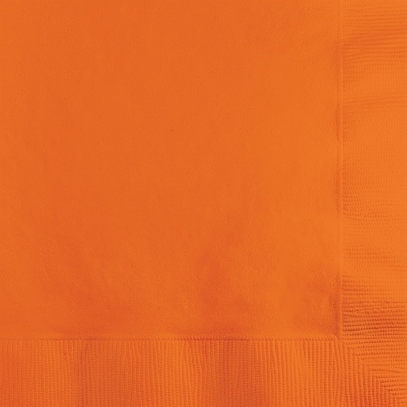 Merkloos Uni kleur tafel servetten - oranje - 40x stuks - 33 x 33 cm - Papier -