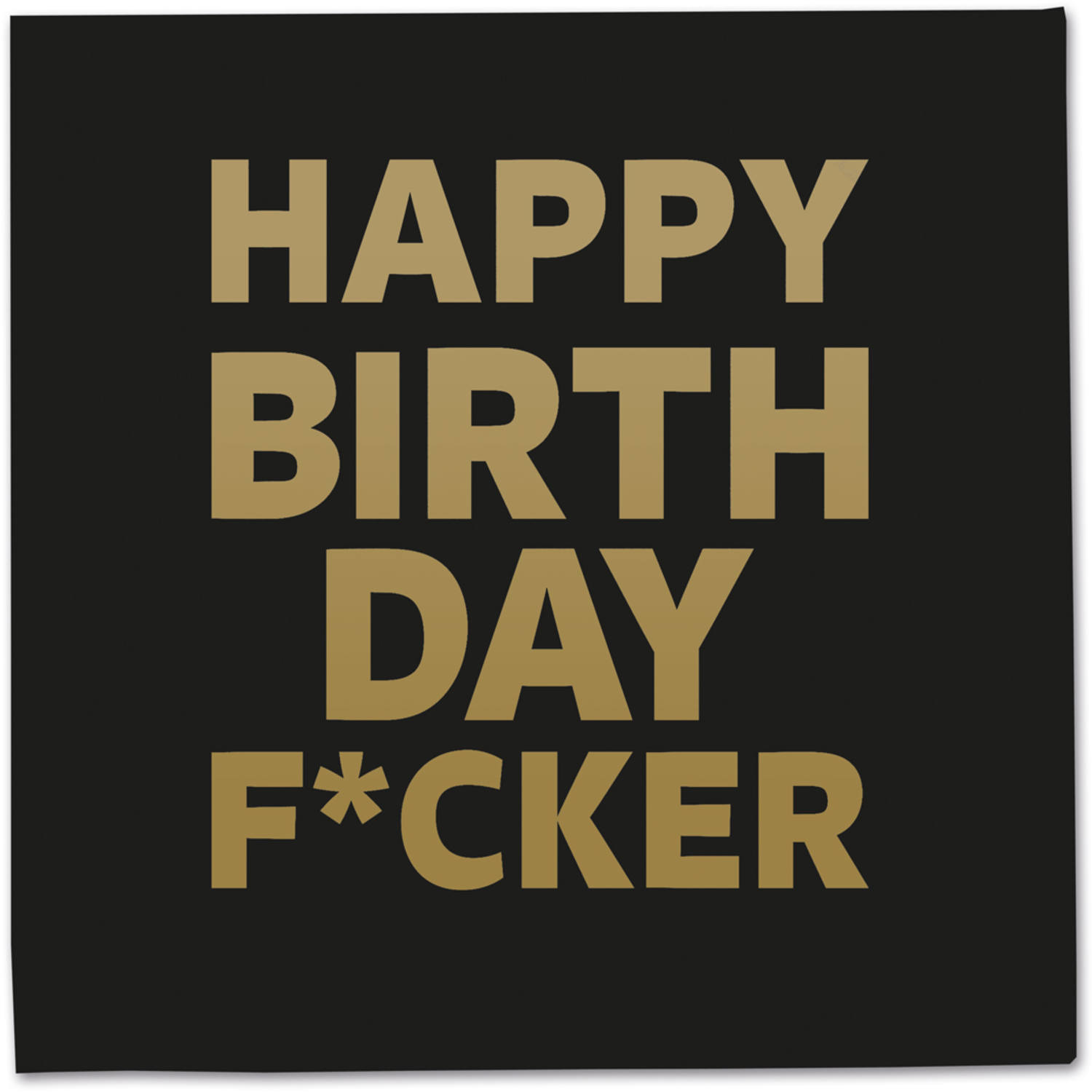 Merkloos 40x Zwarte gefeliciteerd / happy birthday f*cker tafel thema servetten 33 x 33 cm -