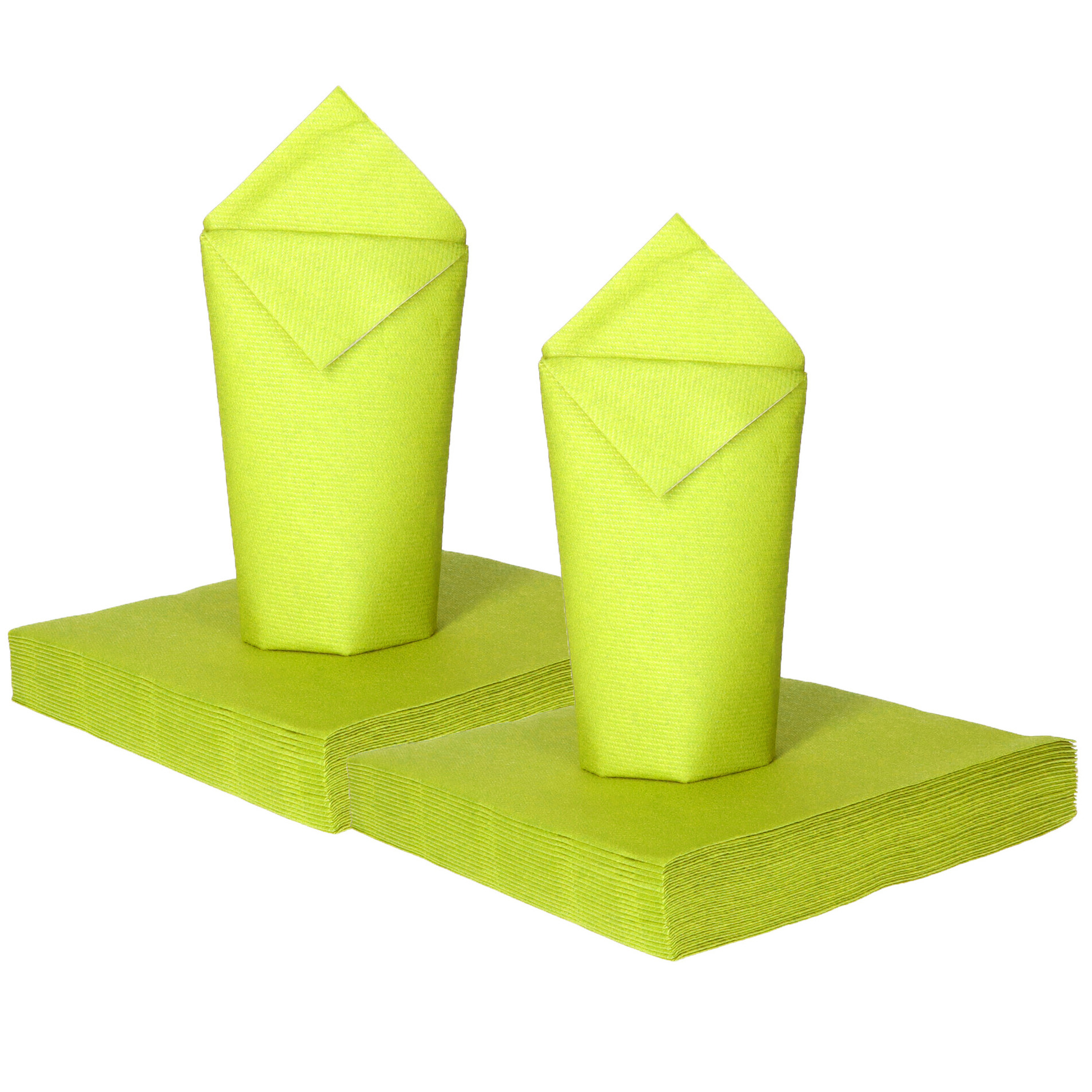 Givi Italia Feest servetten - 50x - limegroen - 2 laags - 33x33cm -