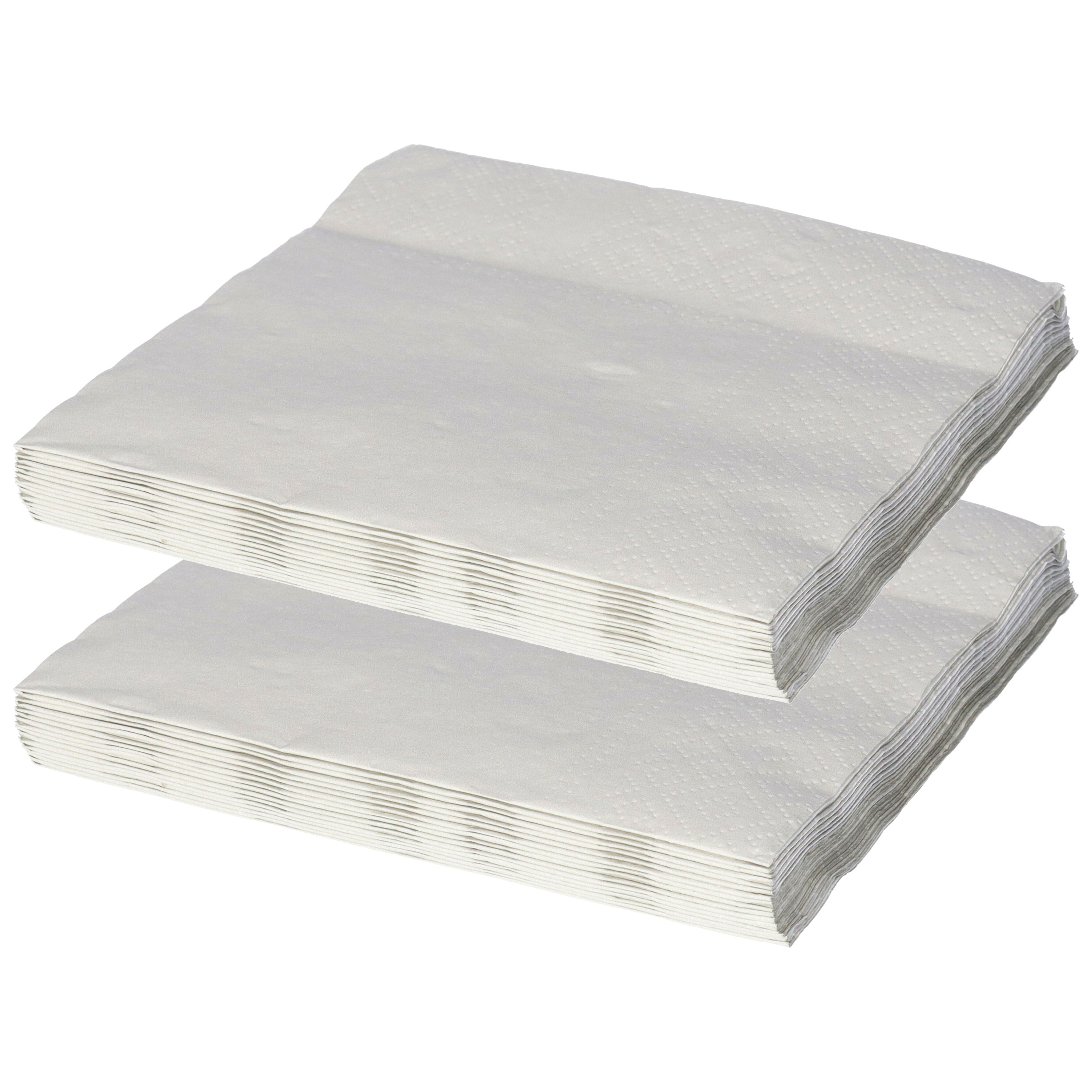 Givi Italia Feest servetten - 32x - zilvergrijs - 3 laags - 33 x 33 cm -