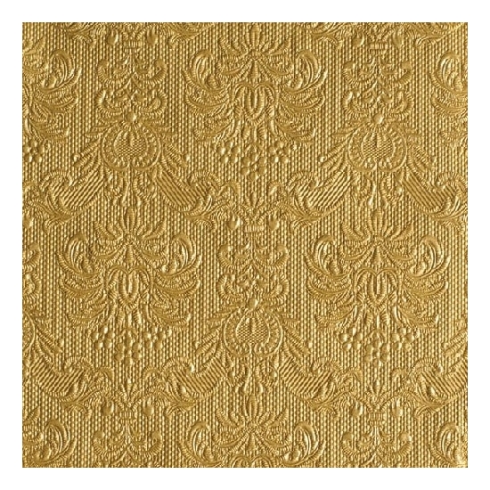 Ambiente Servetten Luxe - 30x stuks - 33 x 33 cm - goud - barok patroon - 3 laags -