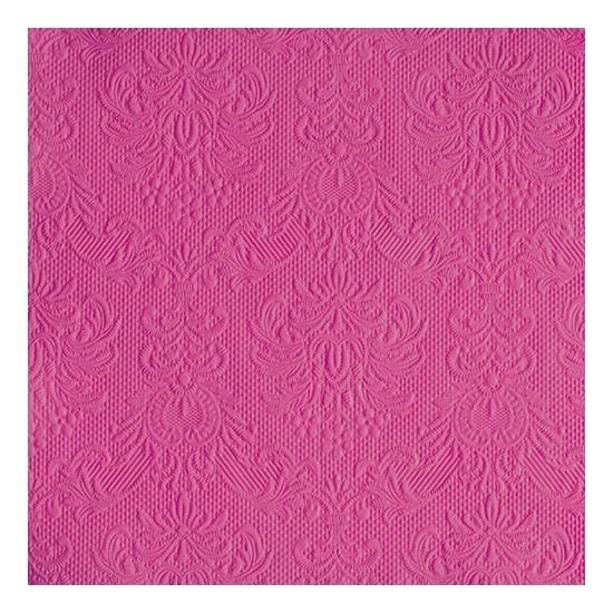 Ambiente Servetten Luxe - 30x stuks - 33 x 33 cm - roze - barok patroon - 3 laags -