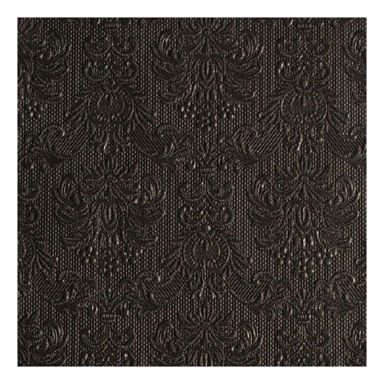 Ambiente Servetten Luxe - 30x stuks - 33 x 33 cm - zwart - barok patroon - 3 laags -