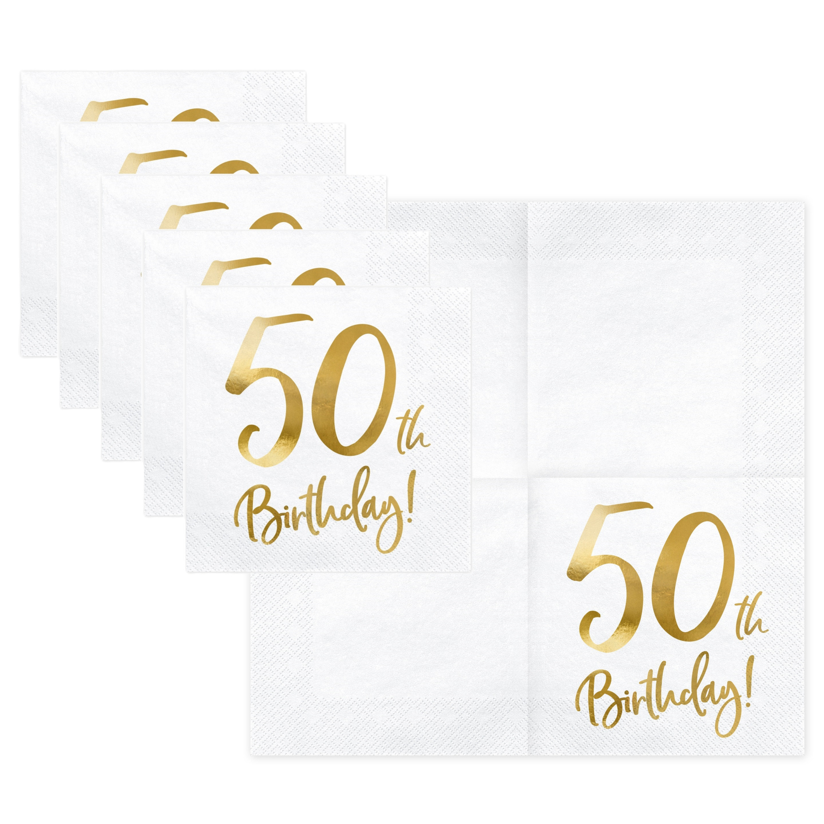 Merkloos 40x 50 Jaar leeftijd versiering feest servetten 33 cm -