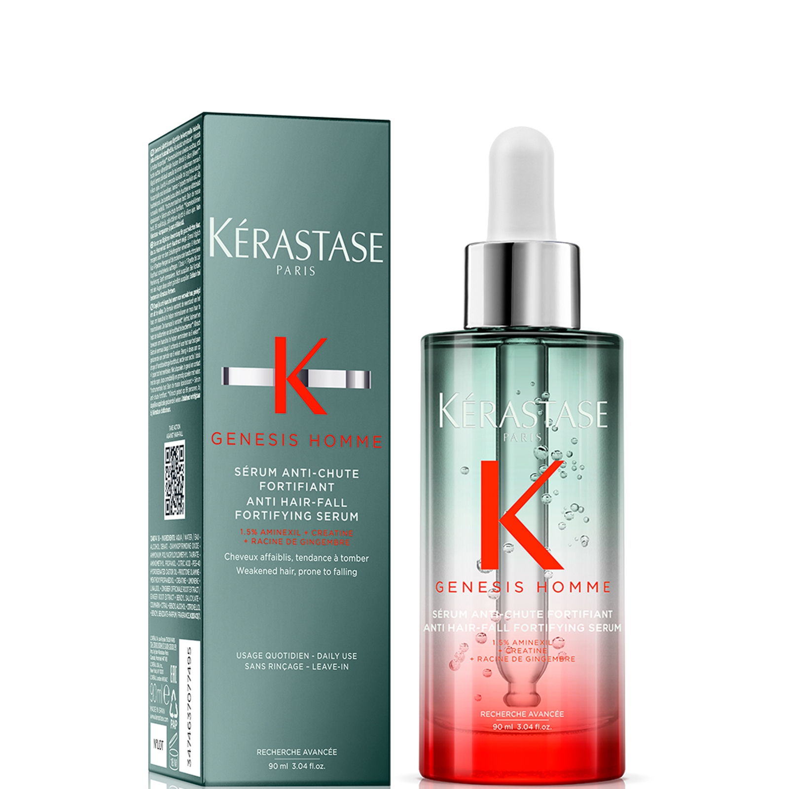 Kérastase Dagelijks Versterkend Serum Tegen Haaruitval  - Genesis Homme - Serum Anti-chute Fortifiant Dagelijks Versterkend Serum Tegen Haaruitval