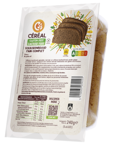 Céréal Glutenvrij & lactosevrij volkorenbrood 230gr