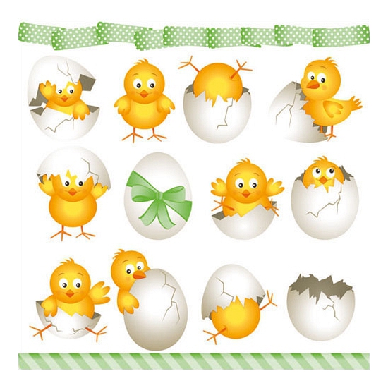 Ambiente Pasen Servetten - 40x - papier - kuikentjes - 33 cm -