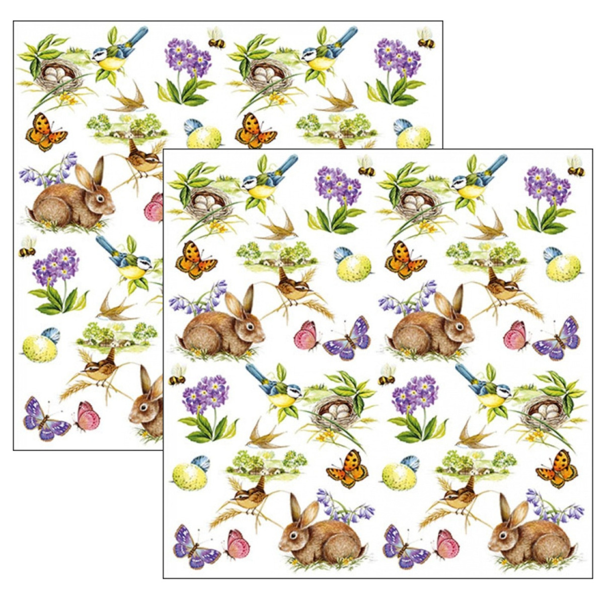 Ambiente Pasen servetten - 40x stuks - voorjaar thema - 33 cm - wegwerpservetten -