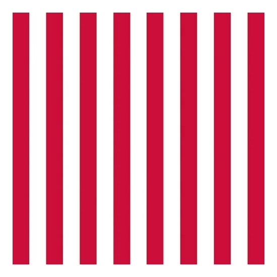 Ambiente Servetten - 40x st - gestreept rood/wit - 33 x 33 cm - 3-laags - papier -