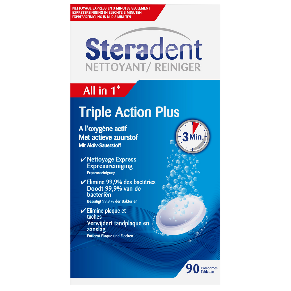Steradent Triple Action Plus Bruistabletten 90st