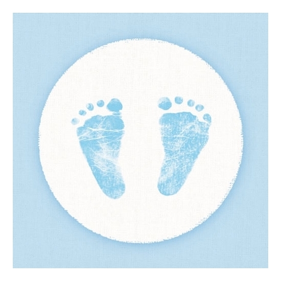 Ambiente Servetten - 40x stuks - blauw - babyshower - 33 x 33 cm - papier - jongen geboren -