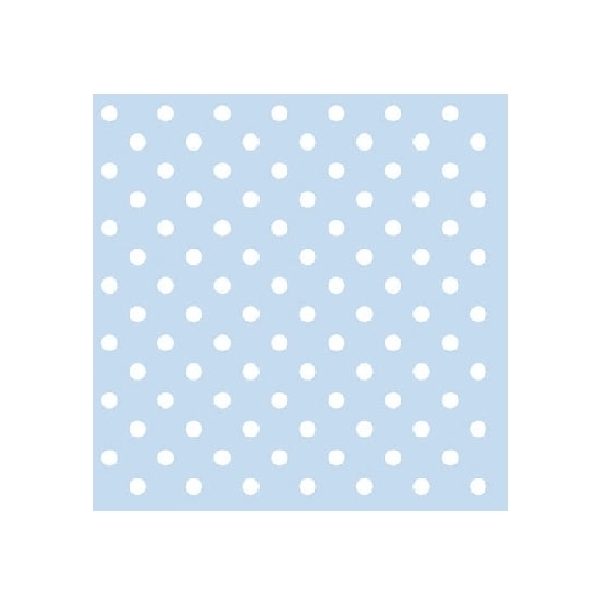 Ambiente Servetten - 40x stuks - met stippen - lichtblauw - 33 x 33 cm - papier -