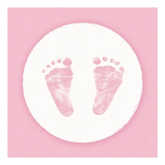 Ambiente Servetten - 40x stuks - roze - babyshower - 33 x 33 cm - papier - meisje geboren -