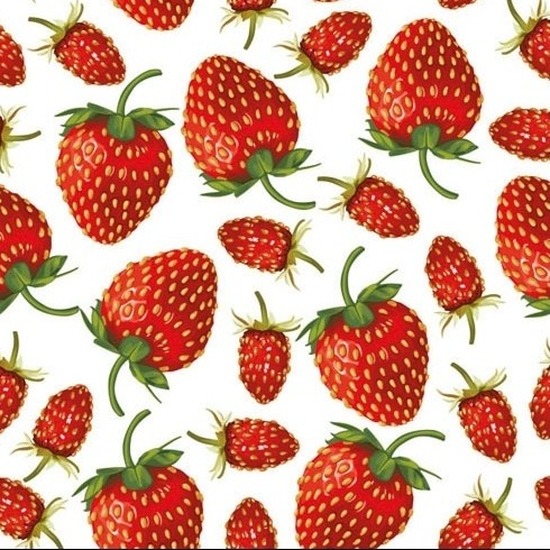 Ambiente Servetten aardbeien print - 40x st - 33 x 33 cm - 3-laags papier - zomer thema - fruit -