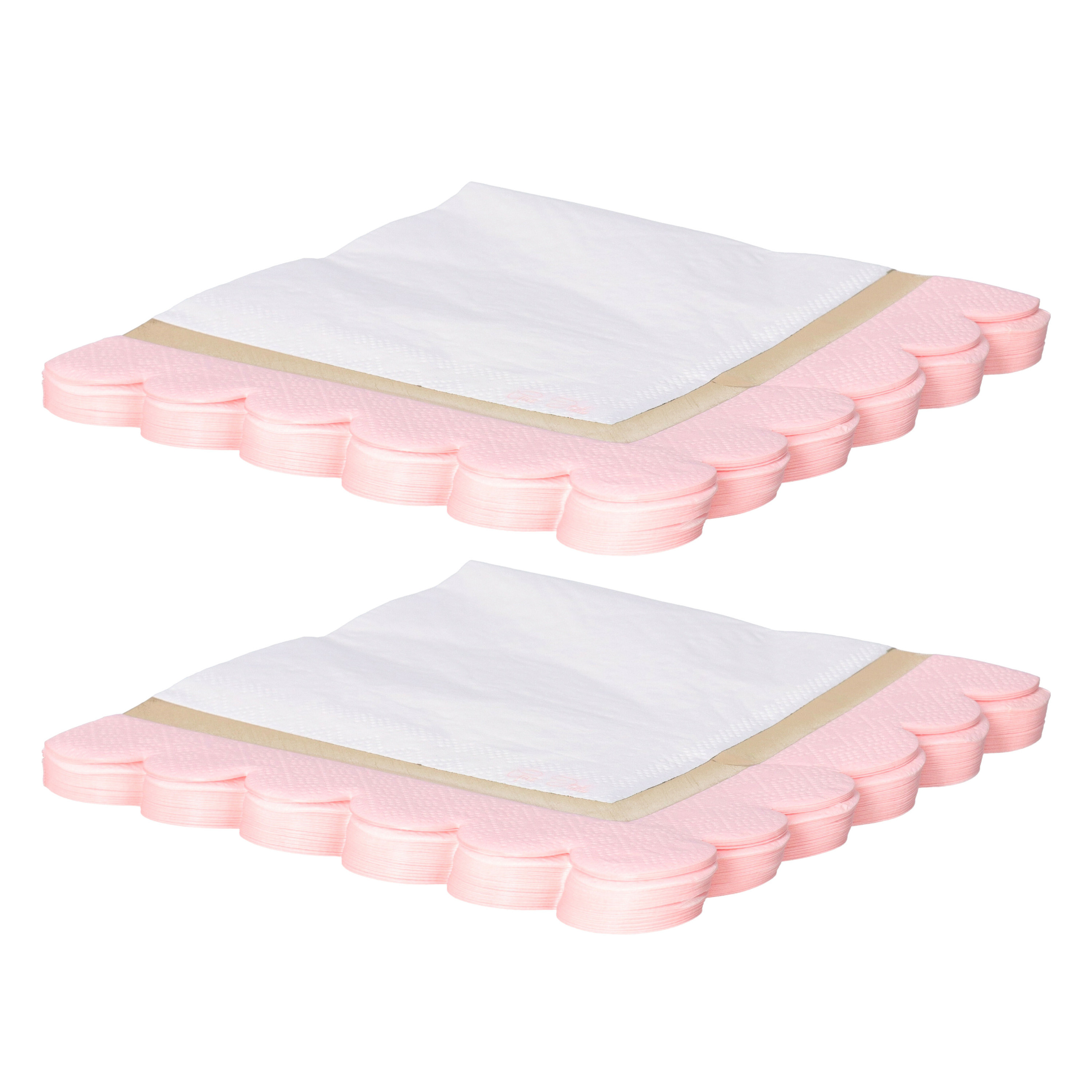 Givi Italia Feestservetten - geboorte - 32x - baby shower - roze - 3 laags - 33 x 33 cm -