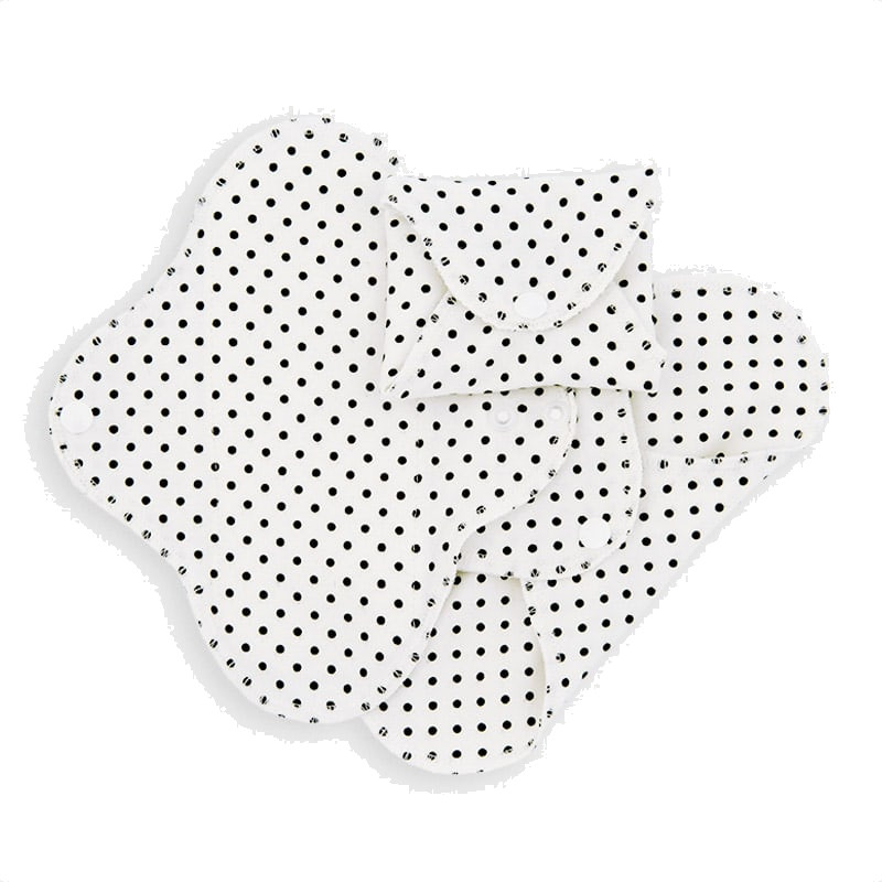 Menstruatiecups.nl ImseVimse Full Cycle Kit – biologisch jersey katoen - dun (Kleur: Black dots)
