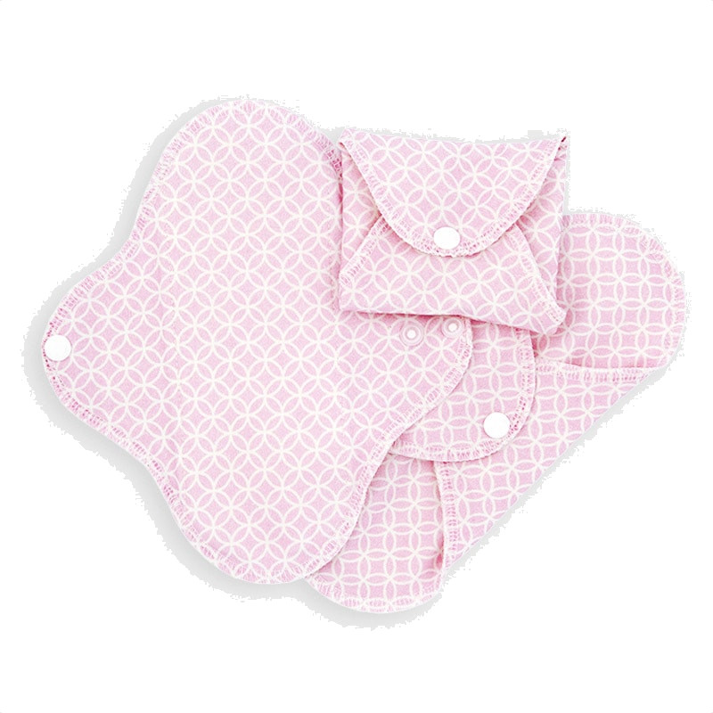 Menstruatiecups.nl ImseVimse Full Cycle Kit – biologisch jersey katoen - dun (Kleur: Pink Halo)