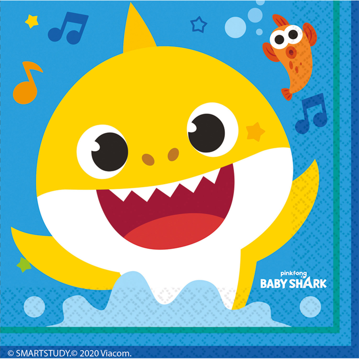 Baby Shark Servetten - 32x stuks - 33 x 33 cm - kinderfeestje - haaien thema -