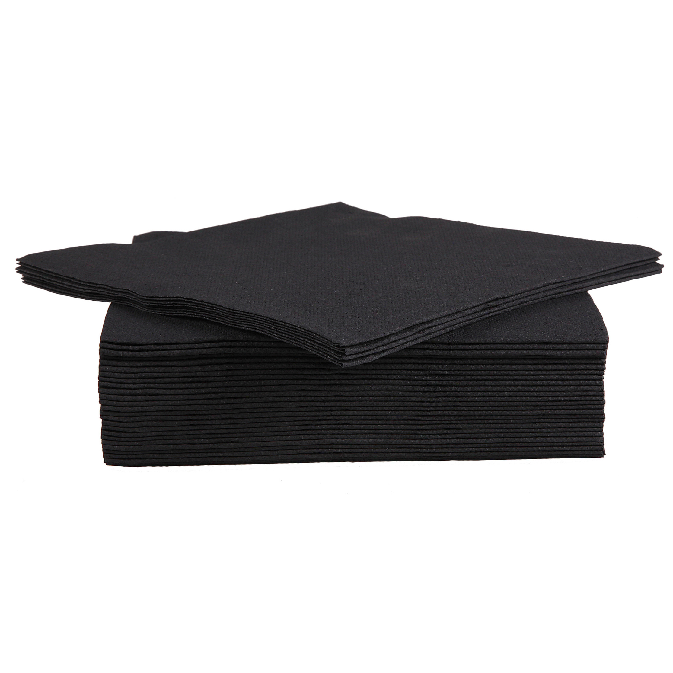 Cosy & Trendy 80x stuks luxe kwaliteit servetten zwart x cm -