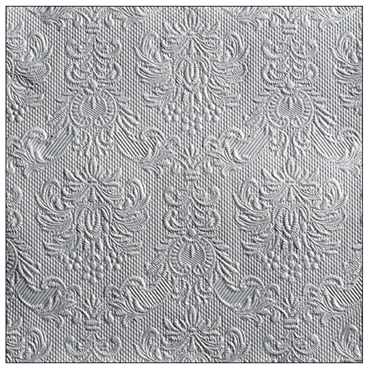 Ambiente Servetten Luxe - 30x stuks - x cm - zilver - barok patroon - 3 laags -
