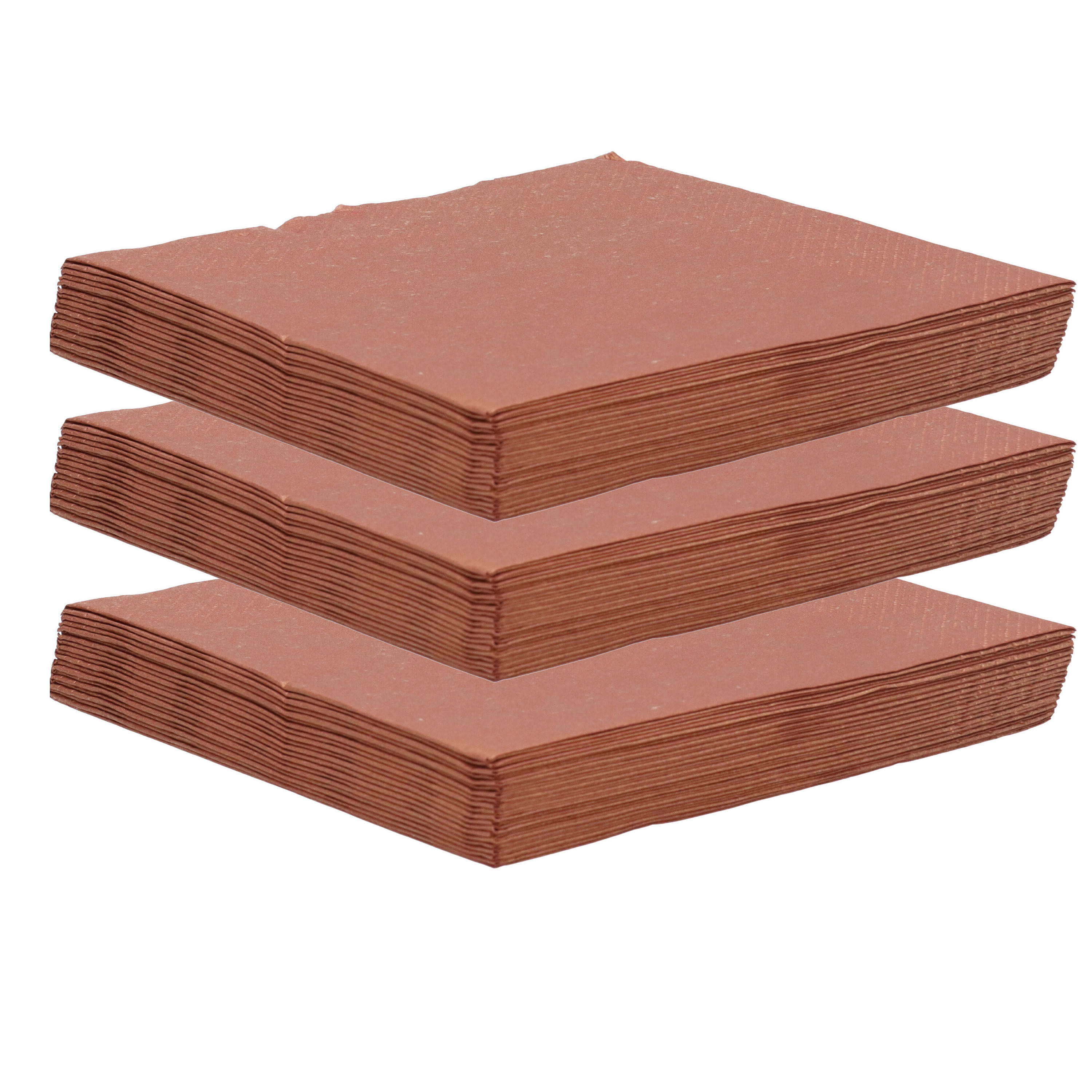 Daisy Maki uni servetten - 60x st - 33 x 33 cm - koper - lunch/diner servetten -