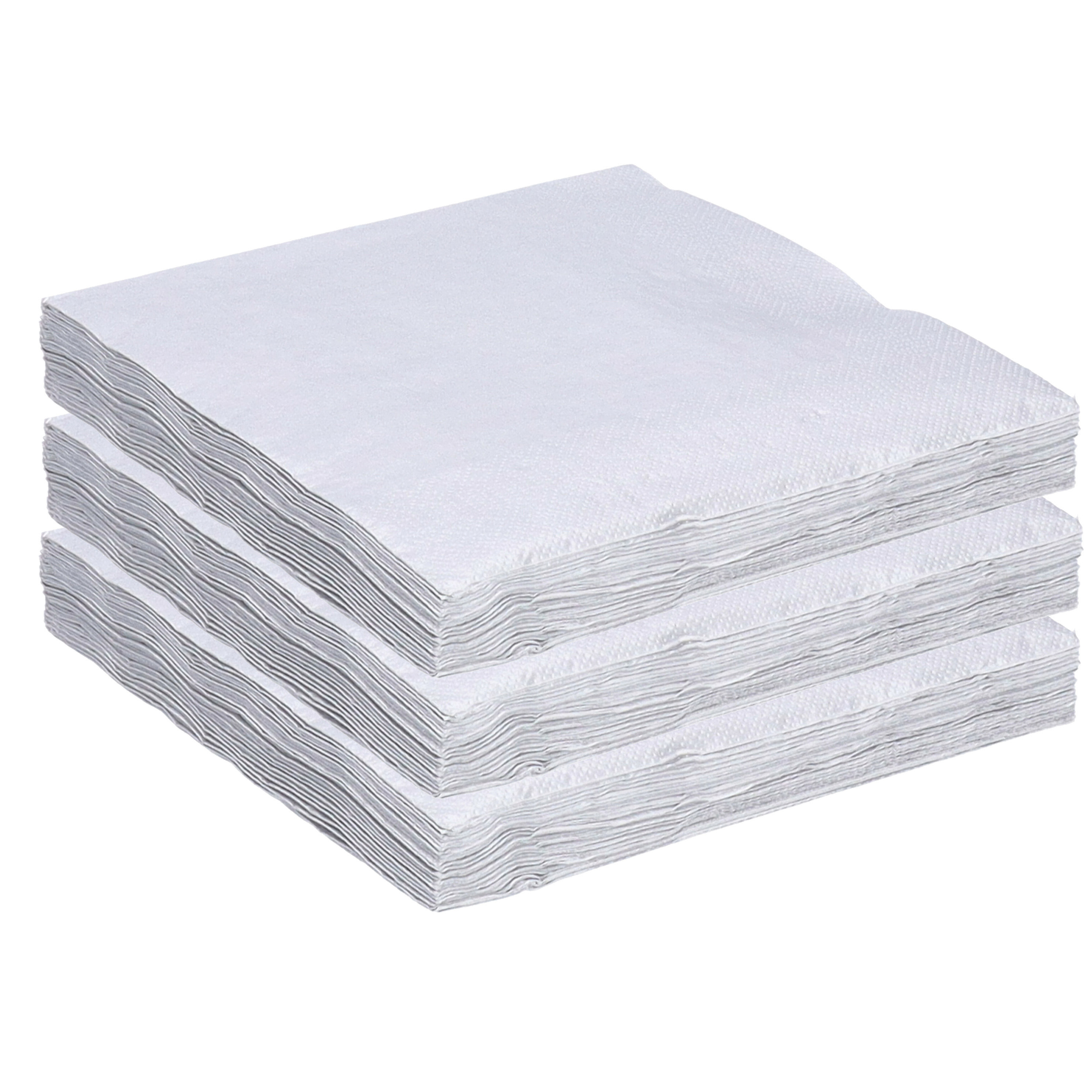Daisy Maki uni servetten - 60x st - 33 x 33 cm - zilver - lunch/diner servetten -