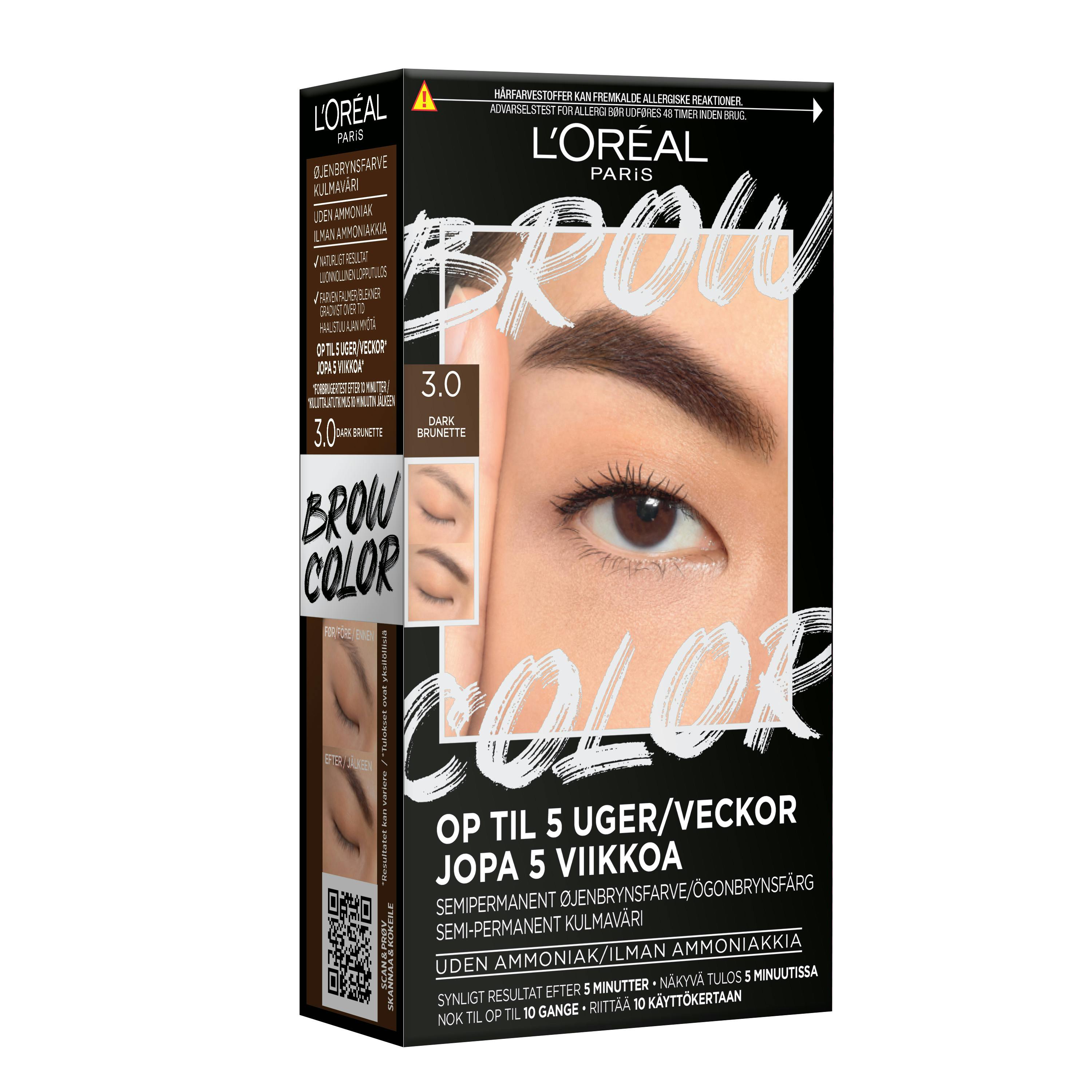 L'Oréal Paris Brow Color Semi Permanent Eyebrow Color 3.0 Dark Brunette 1 st