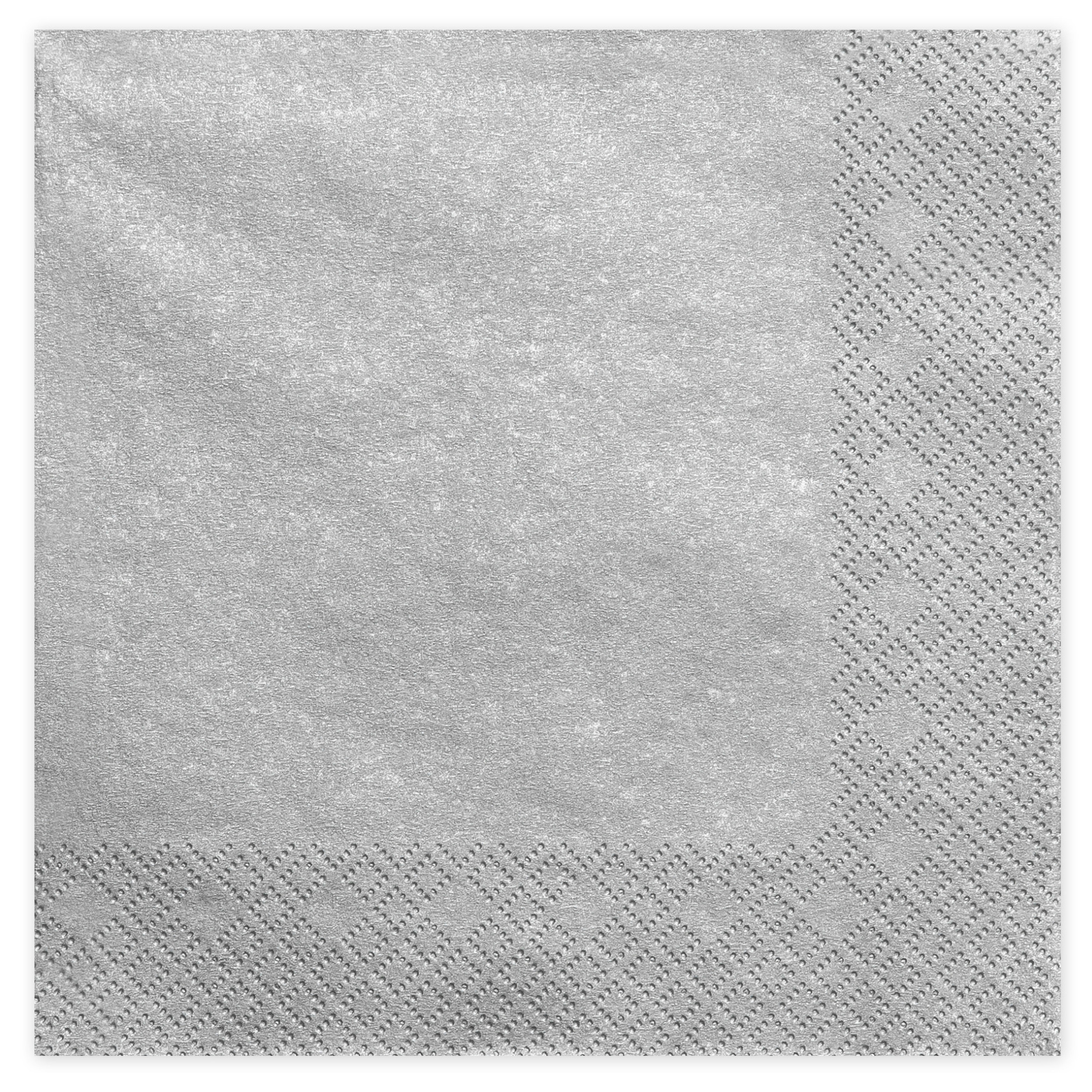 PartyDeco Tafel servetten - 60x - papier - zilver - 33 cm - diner/lunch/verjaardag -
