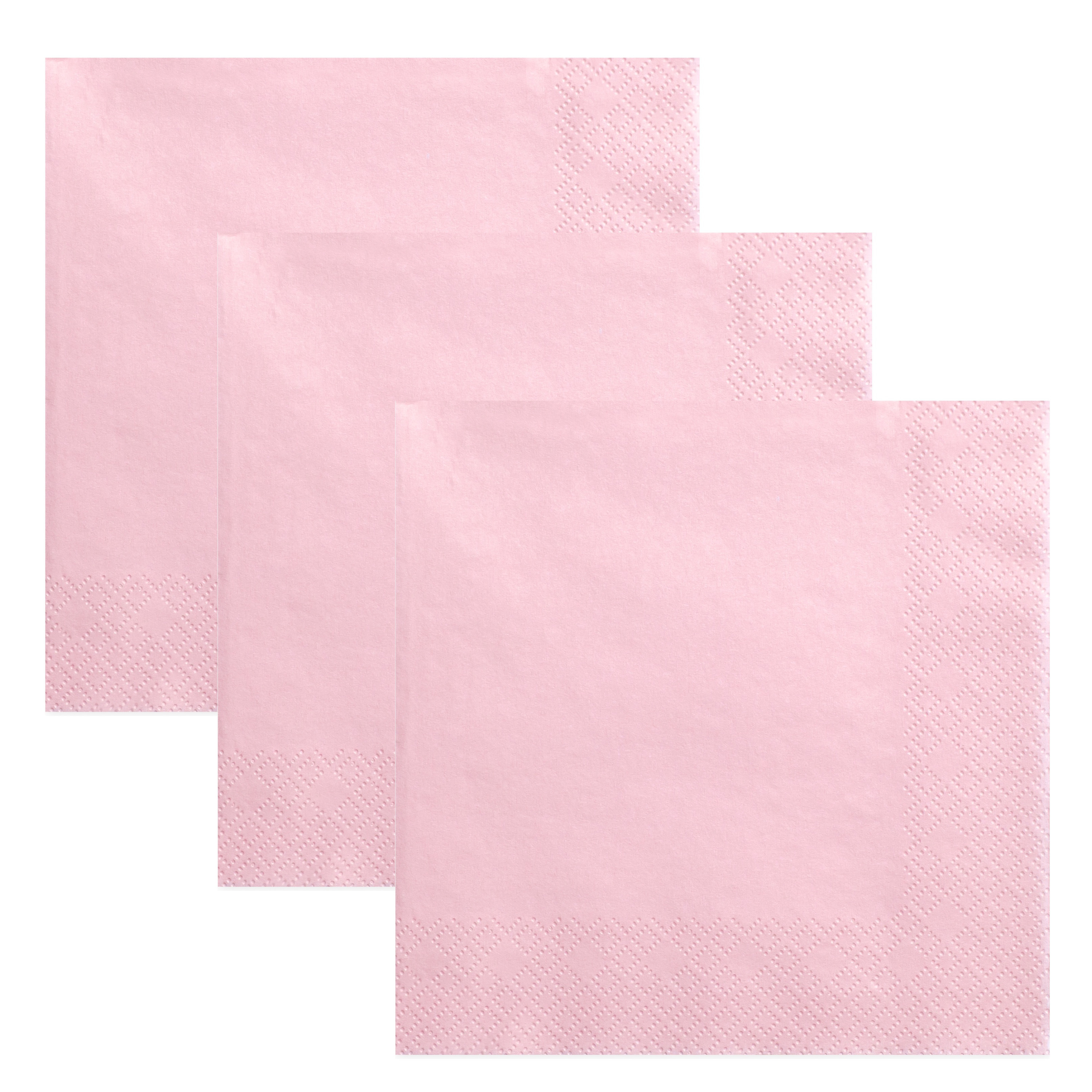 PartyDeco tafel servetten - 60x - roze - 33 x 33 cm - papier - Wegwerp servetten voor diner/lunch -