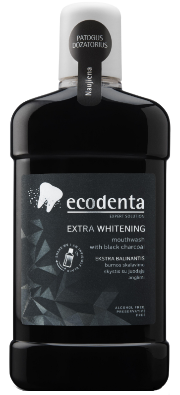 Ecodenta Mondwater whitening zwart 500ml