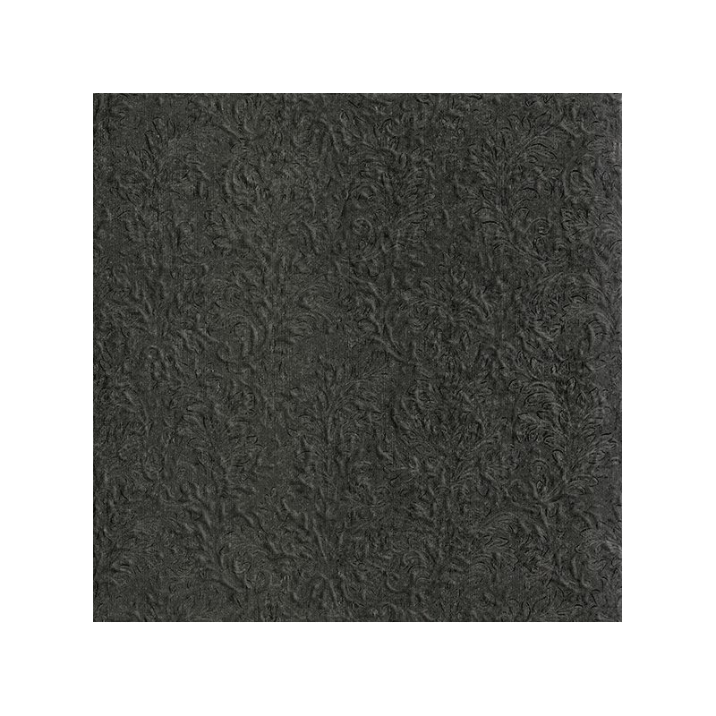 Ihr 60x 3-laags servetten cameo uni zwart 33 x 33 cm -