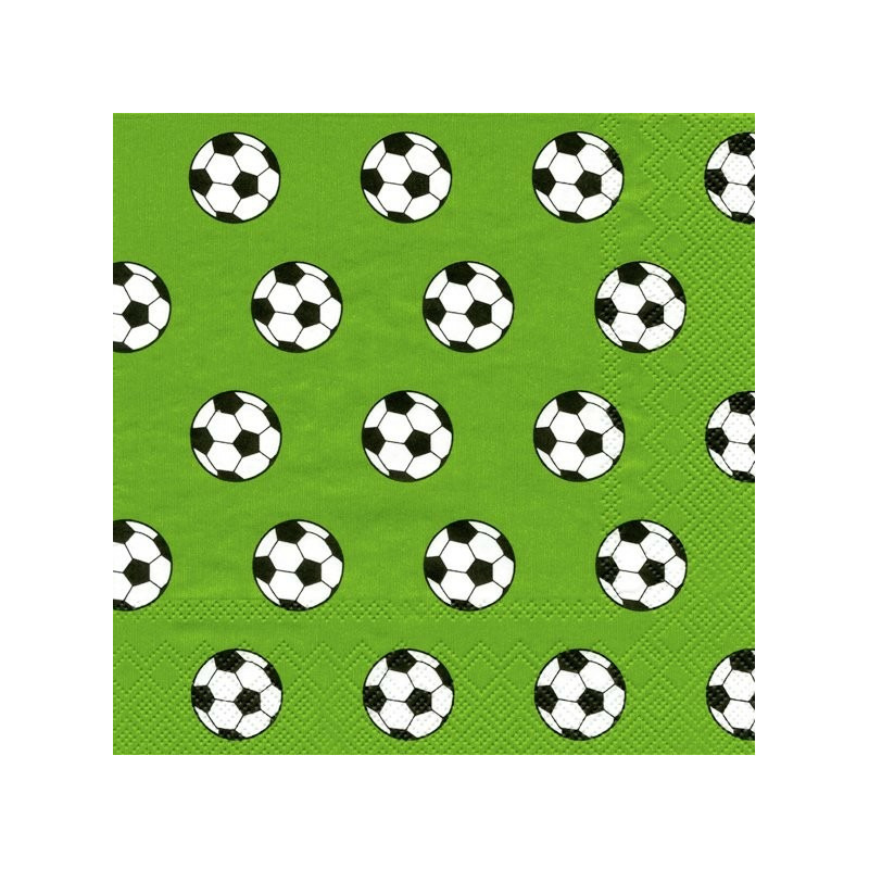 Ihr Voetbal ballen thema tafel servetten - groen - 3 laags - 60x stuks - 33 x 33 cm - sport -