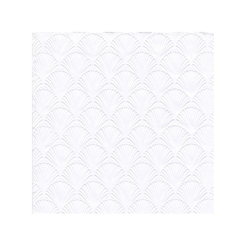 Ihr Servet Luxe - 48x - 3-laags - met schub patroon - wit - 33 x 33 cm -