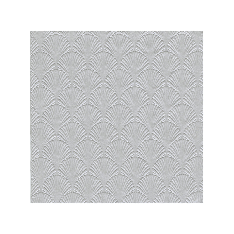 Ihr Servet Luxe - 48x - 3-laags - met schub patroon - zilver - 33 x 33 cm -