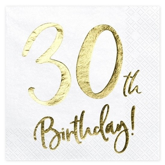 Merkloos 30 Jaar leeftijd verjaardag servetten - 60x stuks - 33x33 cm - Papier - 3-laags - feestartikelen -